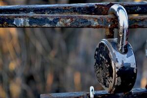 Vintage iron padlock. photo