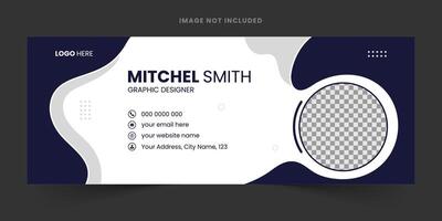 Corporate Modern Email Signature Design template. Vector email signature template design. business email signature vector design. Free Vector