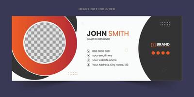 Corporate Modern Email Signature Design template. Vector email signature template design. business email signature vector design. Free Vector