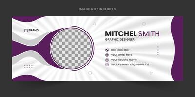 Corporate Modern Email Signature Design template. Vector email signature template design. business email signature vector design. Free Vector