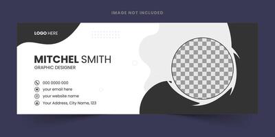 Corporate Modern Email Signature Design template. Vector email signature template design. business email signature vector design. Free Vector