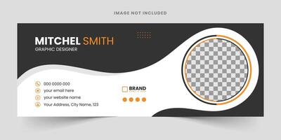 Corporate Modern Email Signature Design template. Vector email signature template design. business email signature vector design. Free Vector