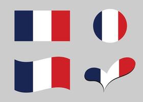 French flag. France flag in heart shape. vector