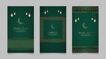 Ramadan Kareem Islamic Realistic Social Media Stories Collection Template vector
