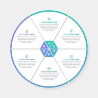 Circle Round Infographic Design Template with Six Options vector