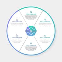 Circle Round Infographic Design Template with Six Options vector