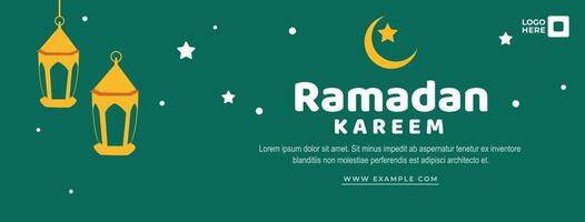 Ramadan Kareem greeting background design in green color. designs for banner templates. vector