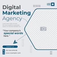 Digital marketing agency social media post template. Creative corporate business social media post banner template. vector