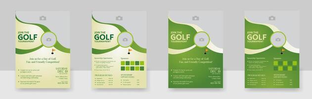 Golf Championship or Tournament Flyer Poster Design, Golf Club Event Banner Vector Template