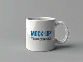 mockup coffee mug on a grey background psd