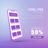 Product placement template on a mobile online retail app,  with smart object psd