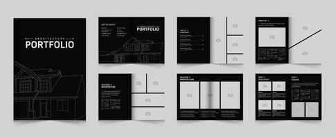 Architecture and interior portfolio layout design, a4 standard size print ready brochure template.Interior design portfolio vector