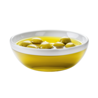 AI generated Olives and olive oil floating png