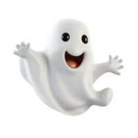 ai gegenereerd schattig 3d geest halloween png