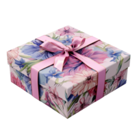 AI generated Pink present box ribbon packing materials png