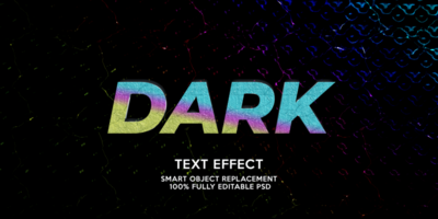 dark text effect template psd