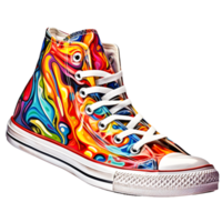 AI generated Colorful Sports Footwear Witha Laces Shoes For Fitness And Daily png