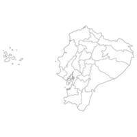 Ecuador map. Map of Ecuador in administrative provinces in white color vector