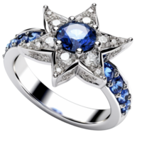 AI generated The sapphire and diamond star in this ring png