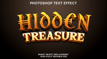 hidden treasure text effect psd