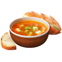 AI generated Soup with bread png