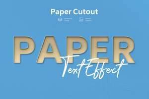 Paper Cutout Text Style Effect psd