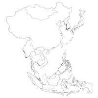 Asia country Map. Map of Asia in white color. vector