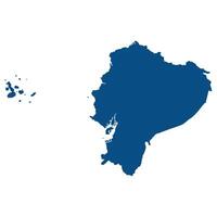 Ecuador map. Map of Ecuador in blue color vector