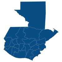 Guatemala map. Map of Guatemala in administrative provinces in blue color vector