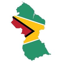 Map of Guyana with national flag of Guyana vector