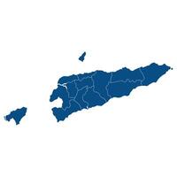 este Timor mapa. mapa de Timor-leste en administrativo provincias en azul color vector