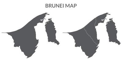 Brunei map. Map of Brunei in grey set vector