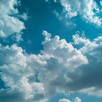 AI generated Beautiful Clouds Flutter in Blue Sky photo