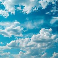 AI generated Beautiful Clouds Flutter in Blue Sky photo
