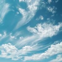 AI generated Beautiful Clouds Flutter in Blue Sky photo