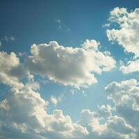 ai generado hermosa nubes aleteo en azul cielo foto