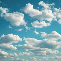 AI generated Beautiful Clouds Flutter in Blue Sky photo