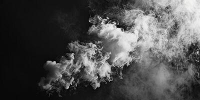 AI generated Smoke Cloud Isolated on Black Background photo