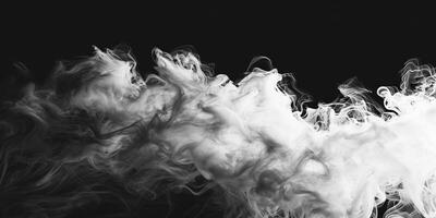 AI generated Smoke Cloud Isolated on Black Background photo