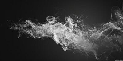 AI generated Smoke Cloud Isolated on Black Background photo