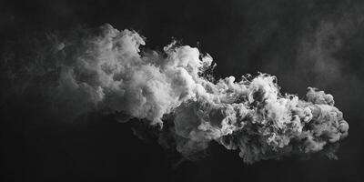 ai generado fumar nube aislado en negro antecedentes foto