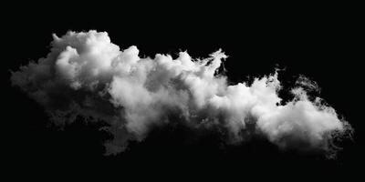 ai generado fumar nube aislado en negro antecedentes foto