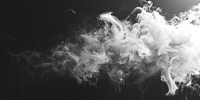 AI generated Smoke Cloud Isolated on Black Background photo