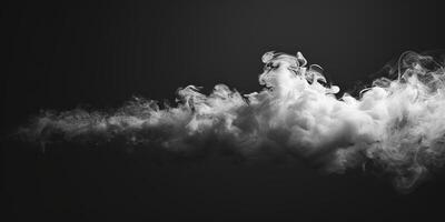 AI generated Smoke Cloud Isolated on Black Background photo