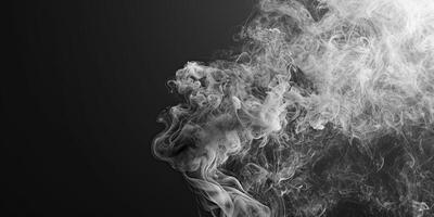 AI generated Smoke Cloud Isolated on Black Background photo