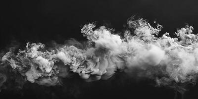 AI generated Smoke Cloud Isolated on Black Background photo