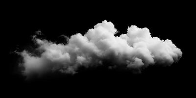 AI generated Smoke Cloud Isolated on Black Background photo