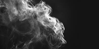 AI generated Smoke Cloud Isolated on Black Background photo