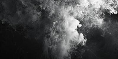 AI generated Smoke Cloud Isolated on Black Background photo