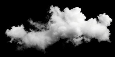 ai generado fumar nube aislado en negro antecedentes foto